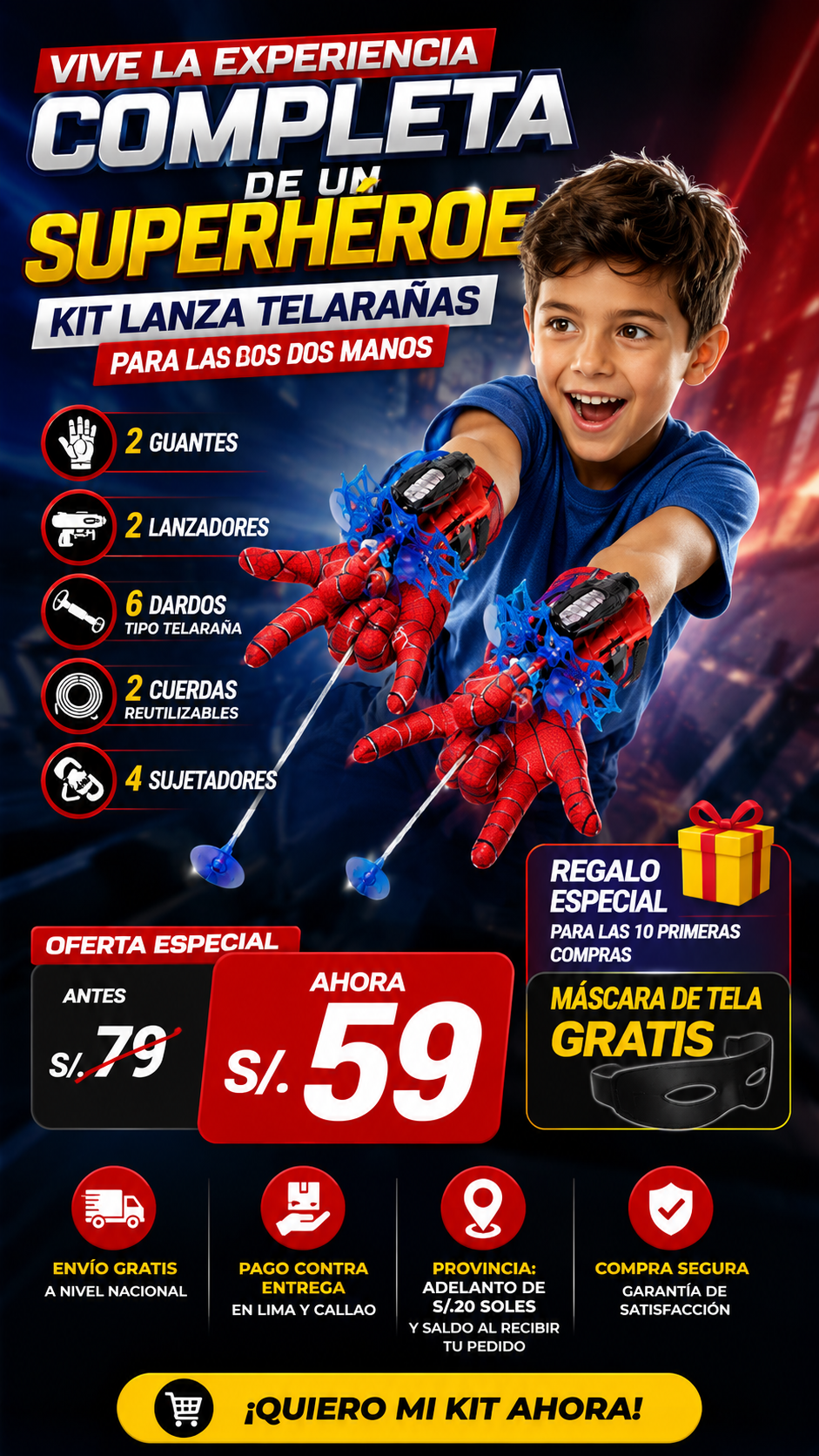 GUANTES LANZATELARAÑA